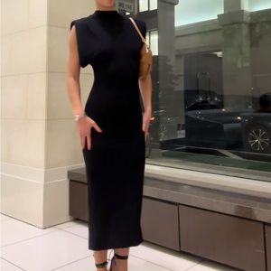 Zara shoulder pad knit dress
